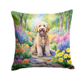 Goldendoodle Spring Path Decorative Throw Pillow 18x18 Indoor Outdoor Accent Cushion, Fabric Cover with Insert for Sofa, Bed, Porch & Living Room