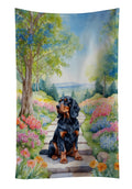 Gordon Setter Spring Path Kitchen Towel Velour Plush Front and Cotton Loop Back Machine Washable