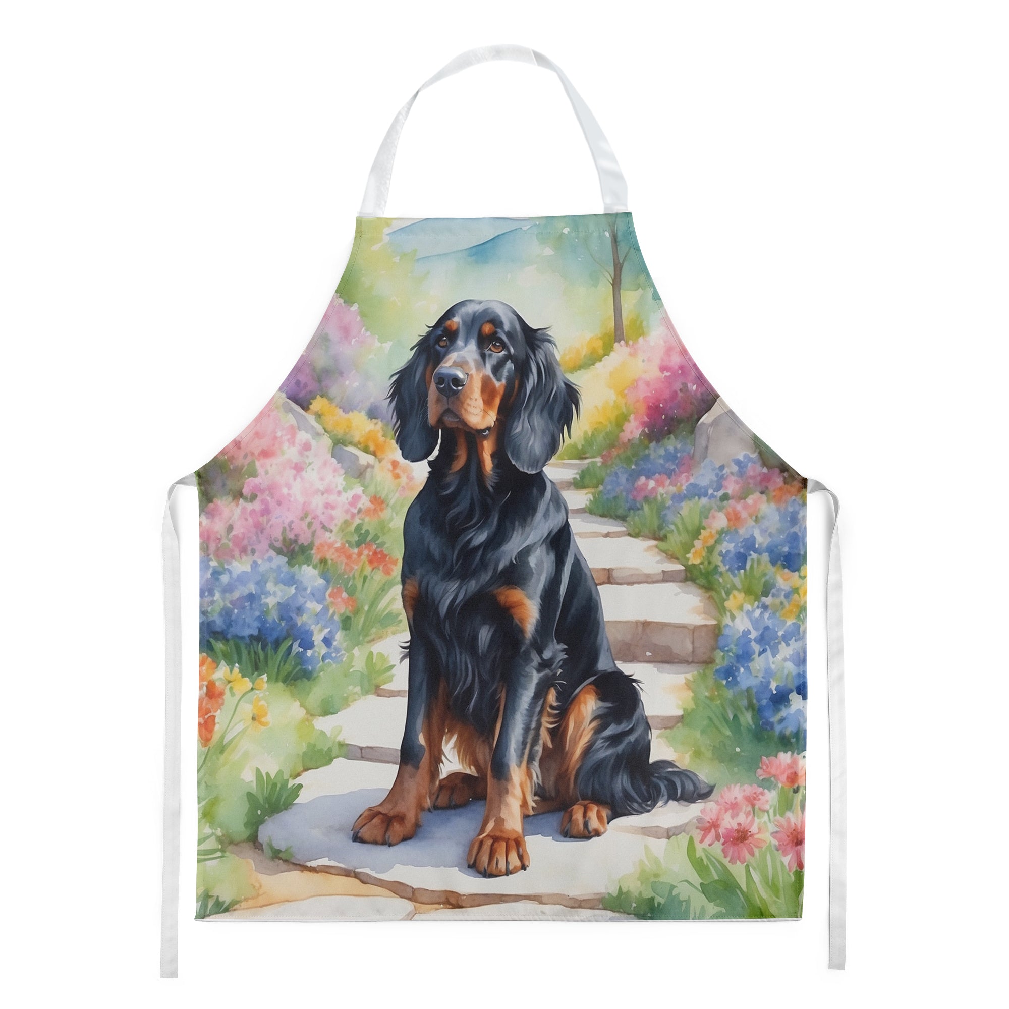 Gordon Setter Spring Path Apron Cooking Kitchen Server Baking Crafts Gardening for Adult Women Men, Unisex, Large, Multicolor