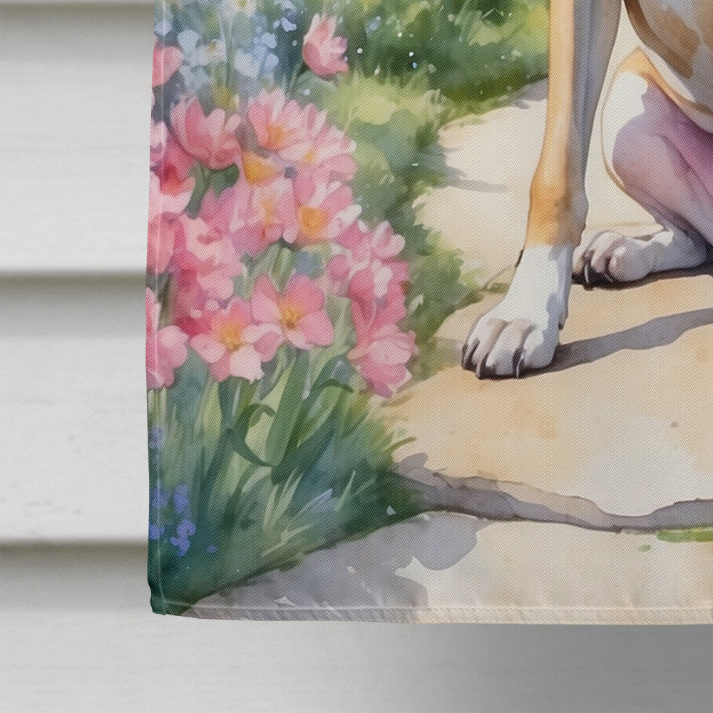 Great Dane Spring Path House Flag 28x40 Porch Sleeve Pole Decorative Outside Yard Banner Artwork Wall Hanging, Polyester