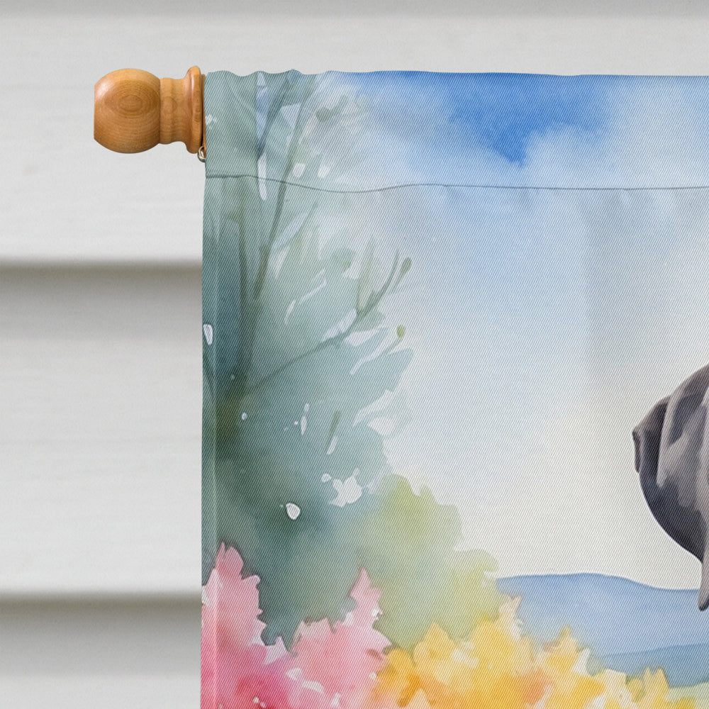 Great Dane Spring Path House Flag 28x40 Porch Sleeve Pole Decorative Outside Yard Banner Artwork Wall Hanging, Polyester