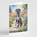 Great Dane Spring Path Greeting Cards Pack of 8 Blank Cards with Envelopes Whimsical A7 Size 5x7