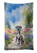 Great Dane Spring Path Kitchen Towel Velour Plush Front and Cotton Loop Back Machine Washable