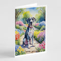 Great Dane Spring Path Greeting Cards Pack of 8 Blank Cards with Envelopes Whimsical A7 Size 5x7