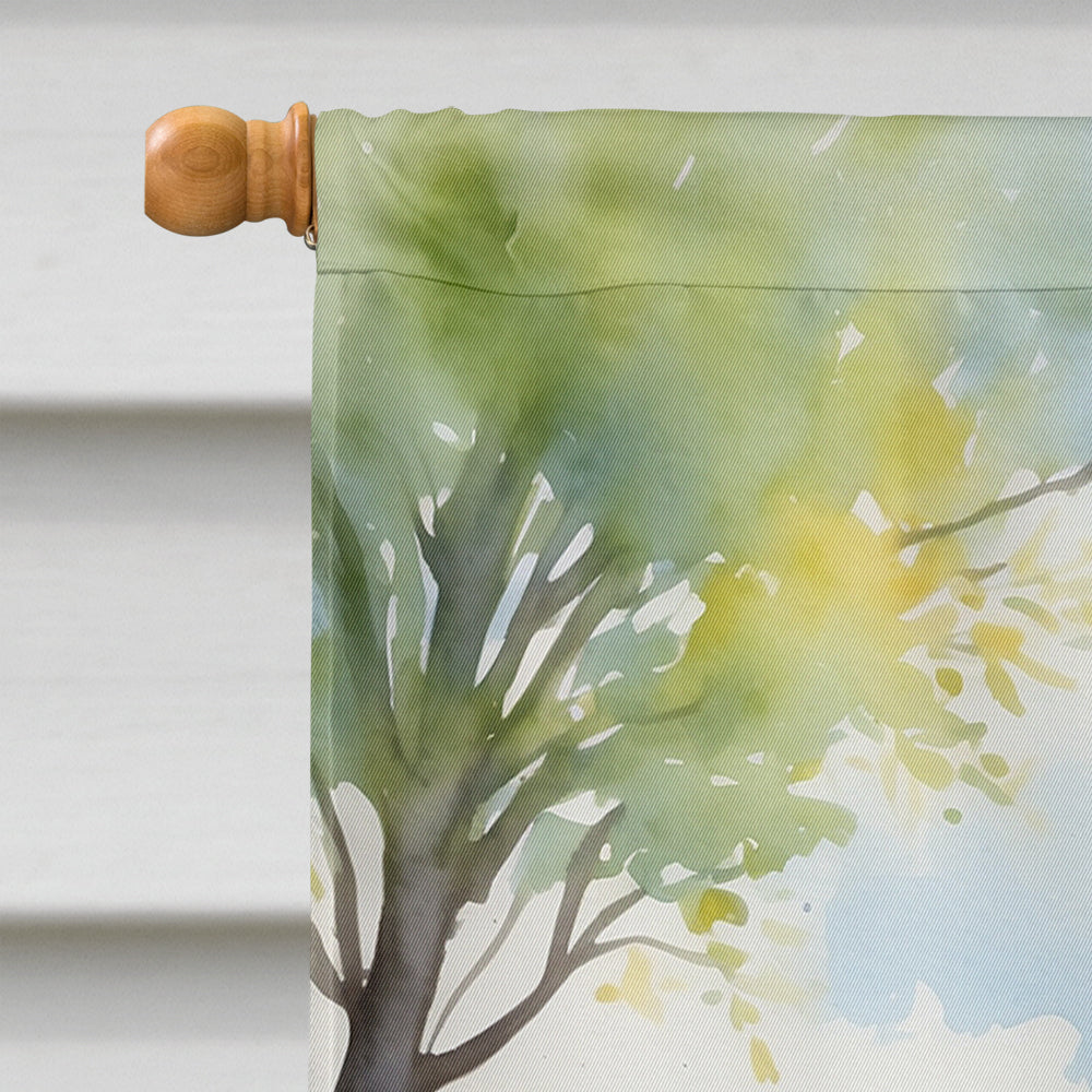 Greyhound Spring Path House Flag 28x40 Porch Sleeve Pole Decorative Outside Yard Banner Artwork Wall Hanging, Polyester