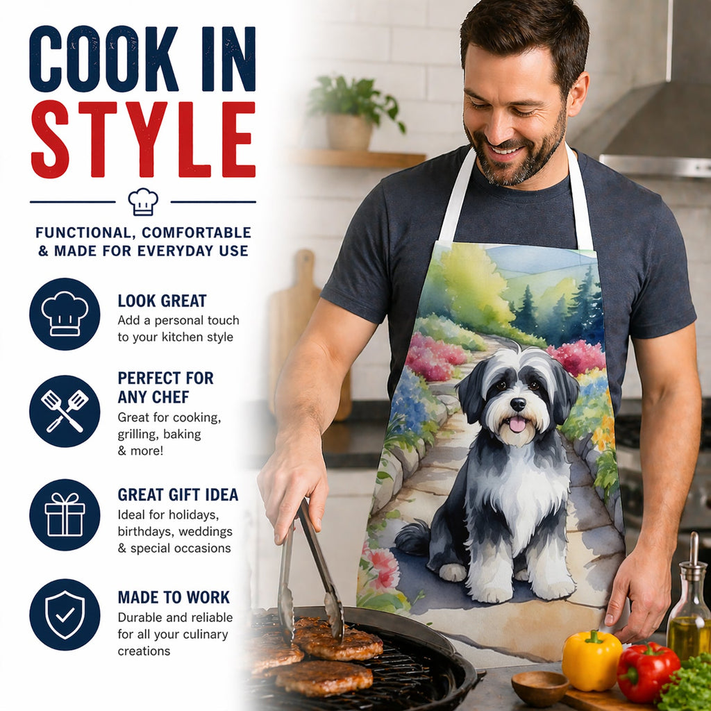 Havanese Spring Path Apron Cooking Kitchen Server Baking Crafts Gardening for Adult Women Men, Unisex, Large, Multicolor