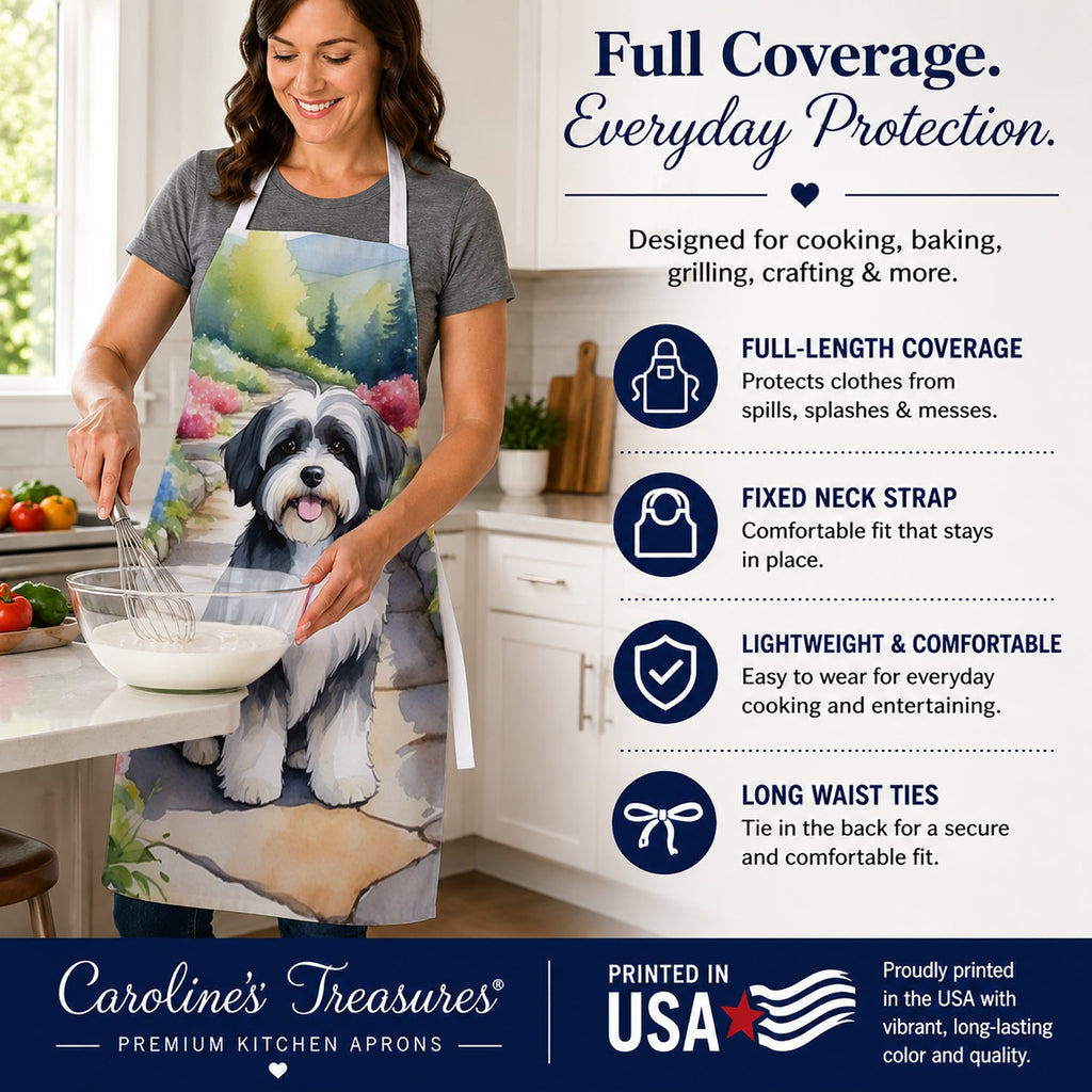 Havanese Spring Path Apron Cooking Kitchen Server Baking Crafts Gardening for Adult Women Men, Unisex, Large, Multicolor