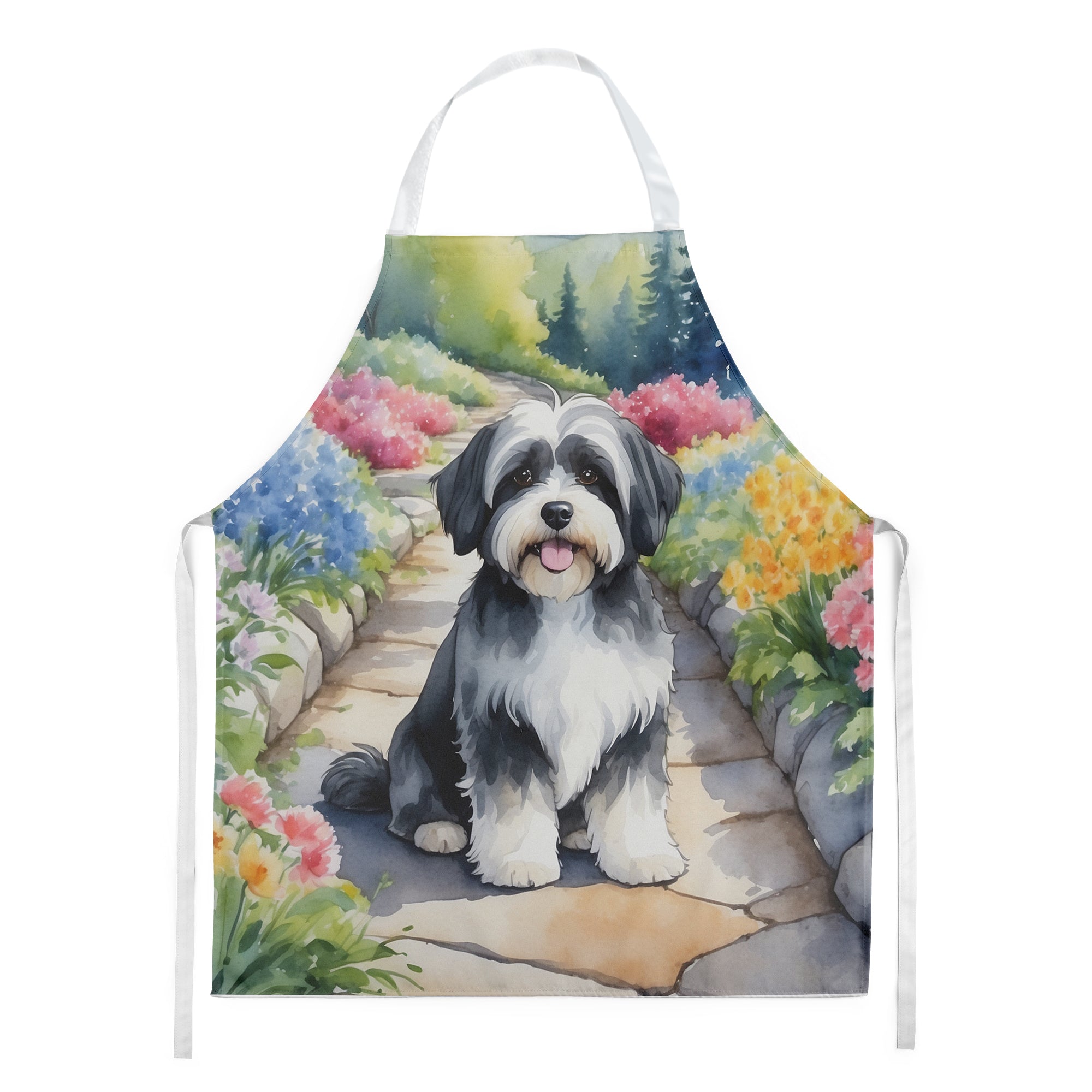 Havanese Spring Path Apron Cooking Kitchen Server Baking Crafts Gardening for Adult Women Men, Unisex, Large, Multicolor