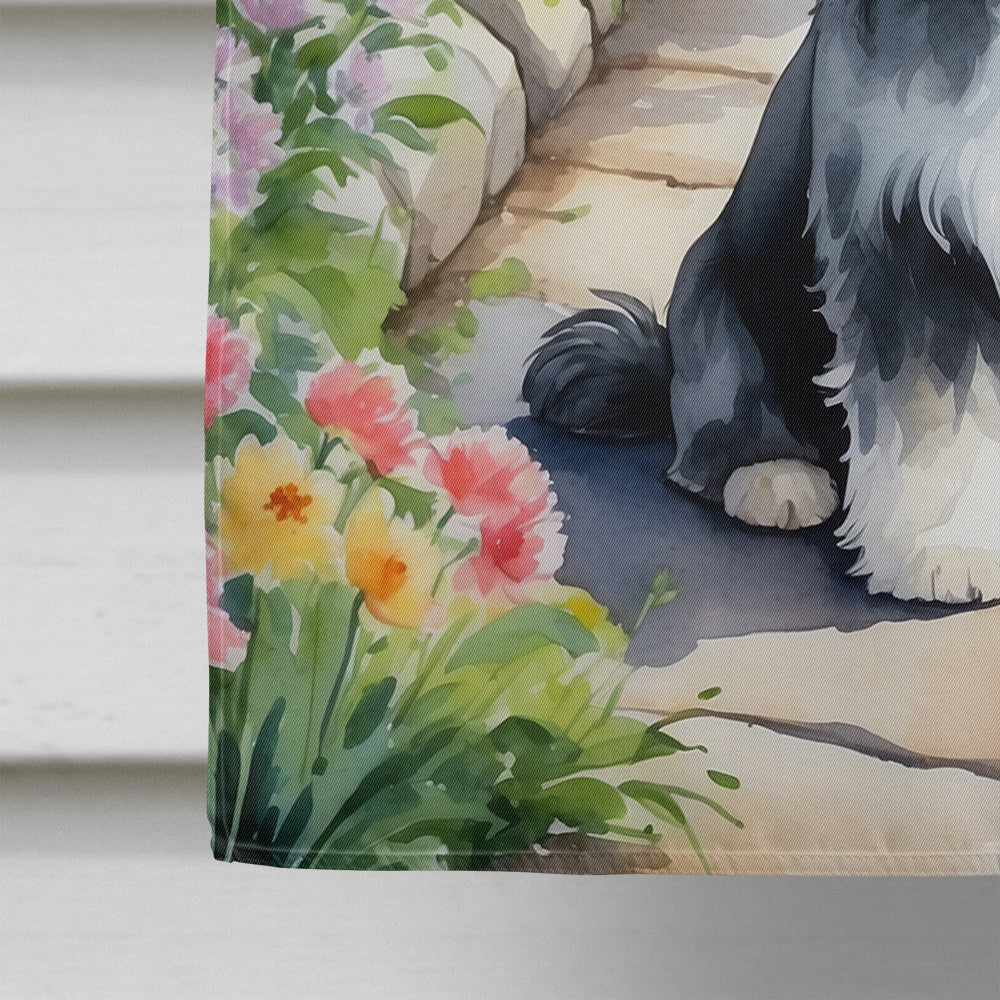 Havanese Spring Path House Flag 28x40 Porch Sleeve Pole Decorative Outside Yard Banner Artwork Wall Hanging, Polyester