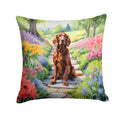 Irish Setter Spring Path Decorative Throw Pillow 18x18 Indoor Outdoor Accent Cushion, Fabric Cover with Insert for Sofa, Bed, Porch & Living Room