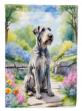 Irish Wolfhound Spring Path House Flag 28x40 Porch Sleeve Pole Decorative Outside Yard Banner Artwork Wall Hanging, Polyester