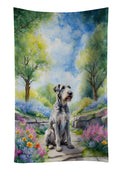 Irish Wolfhound Spring Path Kitchen Towel Velour Plush Front and Cotton Loop Back Machine Washable