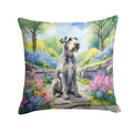 Irish Wolfhound Spring Path Decorative Throw Pillow 18x18 Indoor Outdoor Accent Cushion, Fabric Cover with Insert for Sofa, Bed, Porch & Living Room
