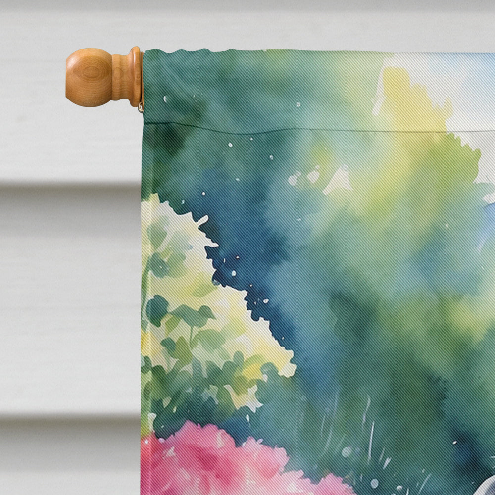 Japanese Chin Spring Path House Flag 28x40 Porch Sleeve Pole Decorative Outside Yard Banner Artwork Wall Hanging, Polyester