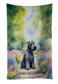 Kerry Blue Terrier Spring Path Kitchen Towel Velour Plush Front and Cotton Loop Back Machine Washable