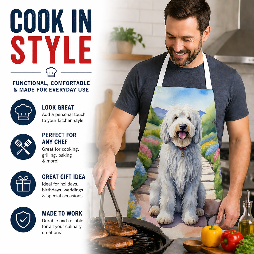 Komondor Spring Path Apron Cooking Kitchen Server Baking Crafts Gardening for Adult Women Men, Unisex, Large, Multicolor