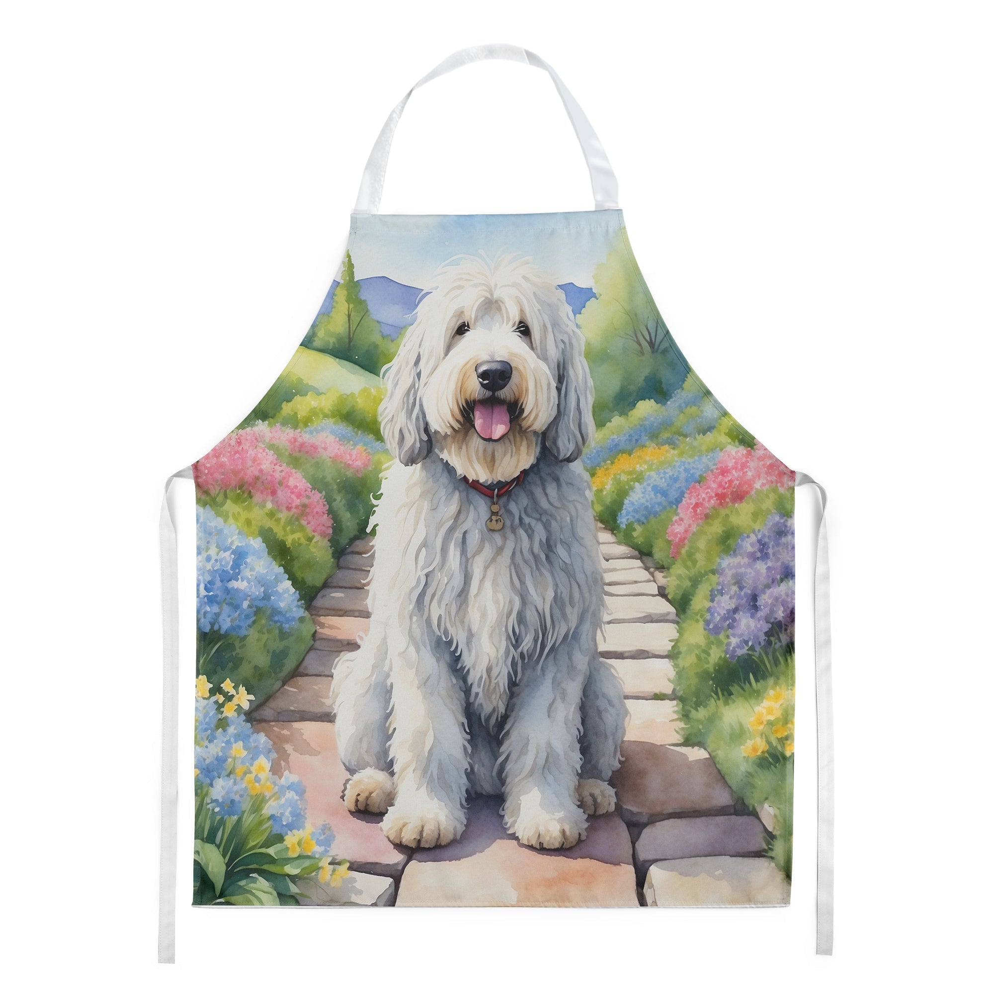 Komondor Spring Path Apron Cooking Kitchen Server Baking Crafts Gardening for Adult Women Men, Unisex, Large, Multicolor