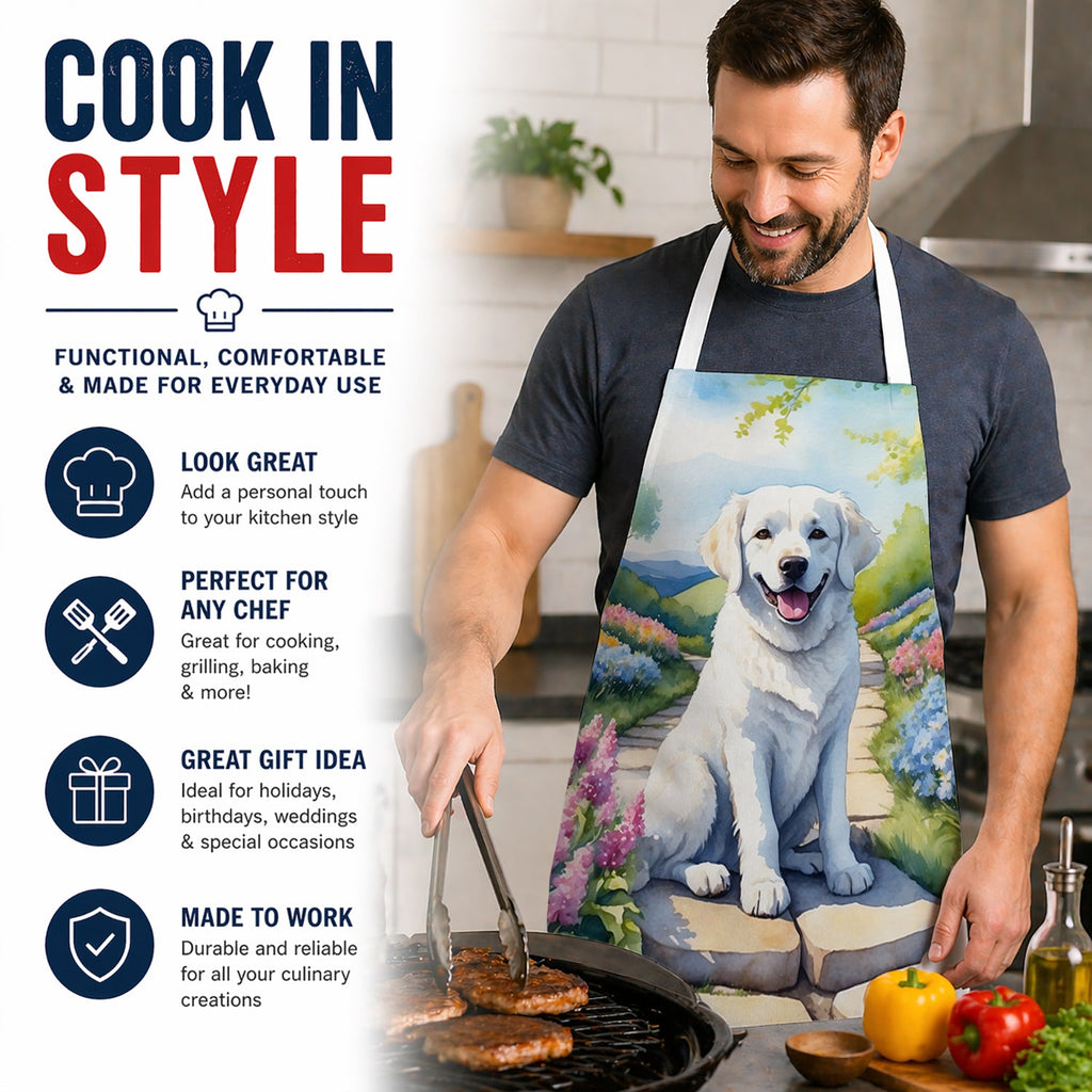 Kuvasz Spring Path Apron Cooking Kitchen Server Baking Crafts Gardening for Adult Women Men, Unisex, Large, Multicolor