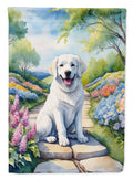 Kuvasz Spring Path House Flag 28x40 Porch Sleeve Pole Decorative Outside Yard Banner Artwork Wall Hanging, Polyester