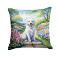 Kuvasz Spring Path Decorative Throw Pillow 18x18 Indoor Outdoor Accent Cushion, Fabric Cover with Insert for Sofa, Bed, Porch & Living Room