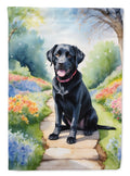 Labrador Retriever Spring Path House Flag 28x40 Porch Sleeve Pole Decorative Outside Yard Banner Artwork Wall Hanging, Polyester