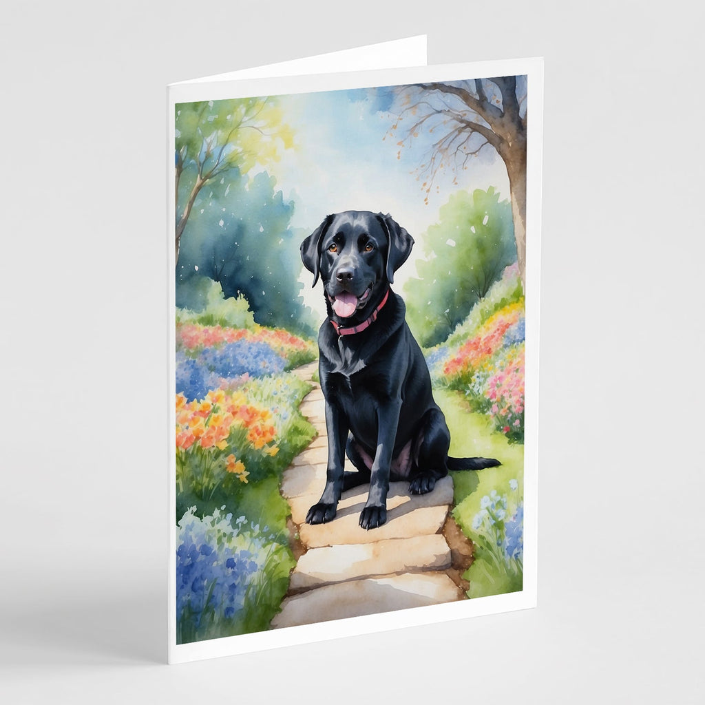 Labrador Retriever Spring Path Greeting Cards Pack of 8 Blank Cards with Envelopes Whimsical A7 Size 5x7