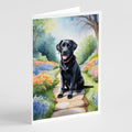 Labrador Retriever Spring Path Greeting Cards Pack of 8 Blank Cards with Envelopes Whimsical A7 Size 5x7