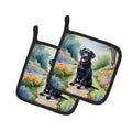 Labrador Retriever Spring Path Pot Holder Set of 2 Heat Resistant Quilted Hot Pads 7.5 x 7.5 Inch, Insulated Kitchen Trivets for Cooking & Baking