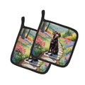 Labrador Retriever Spring Path Pot Holder Set of 2 Heat Resistant Quilted Hot Pads 7.5 x 7.5 Inch, Insulated Kitchen Trivets for Cooking & Baking