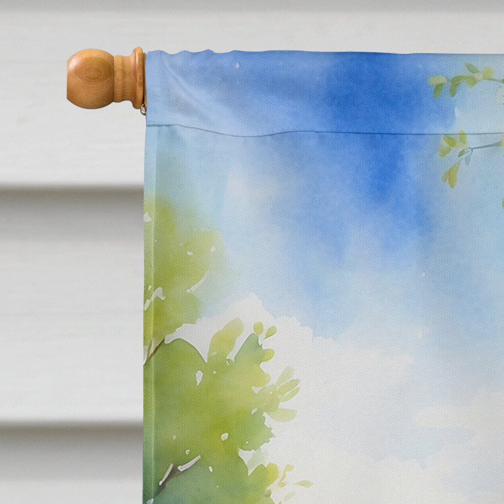 Labrador Retriever Spring Path House Flag 28x40 Porch Sleeve Pole Decorative Outside Yard Banner Artwork Wall Hanging, Polyester