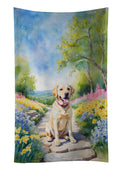 Labrador Retriever Spring Path Kitchen Towel Velour Plush Front and Cotton Loop Back Machine Washable