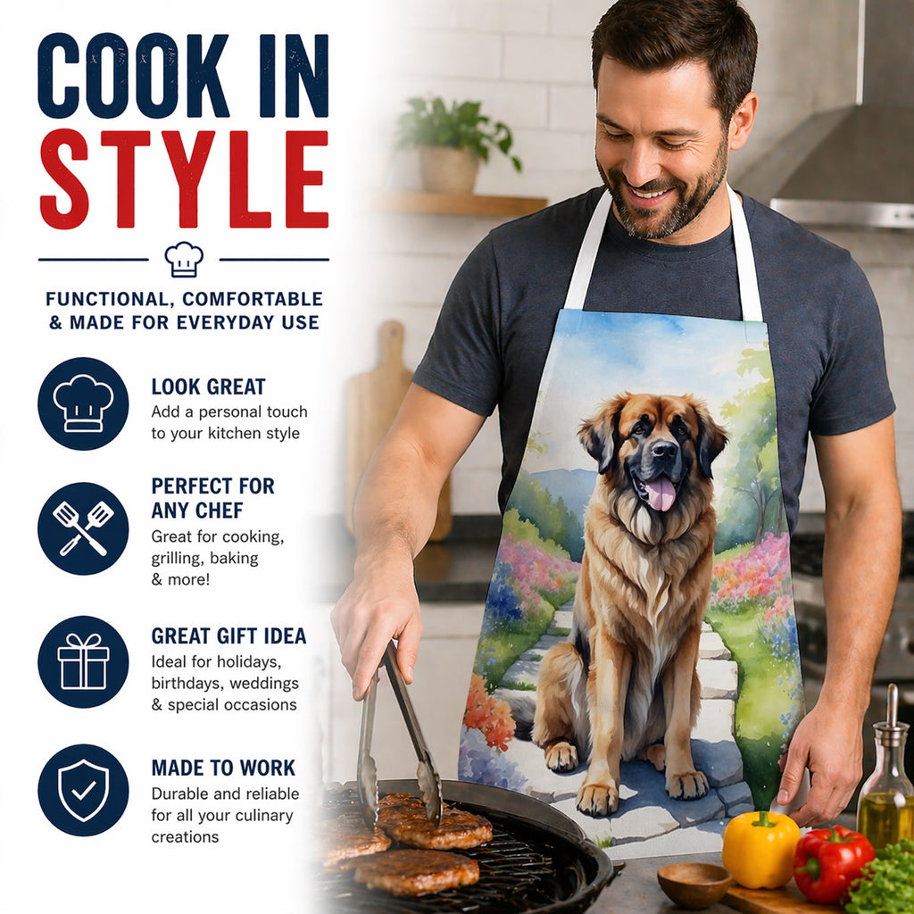 Leonberger Spring Path Apron Cooking Kitchen Server Baking Crafts Gardening for Adult Women Men, Unisex, Large, Multicolor