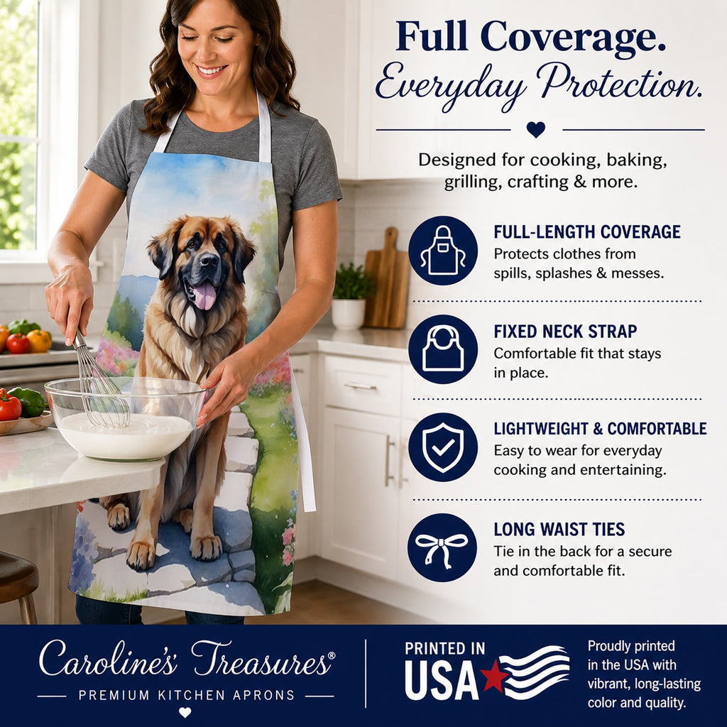 Leonberger Spring Path Apron Cooking Kitchen Server Baking Crafts Gardening for Adult Women Men, Unisex, Large, Multicolor