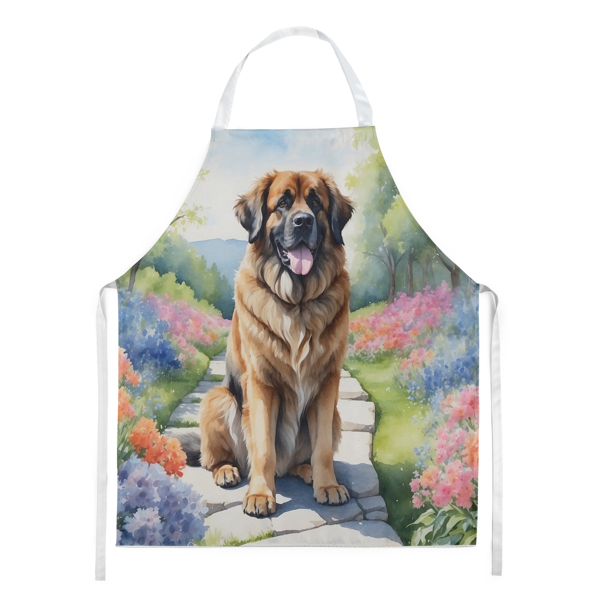 Leonberger Spring Path Apron Cooking Kitchen Server Baking Crafts Gardening for Adult Women Men, Unisex, Large, Multicolor