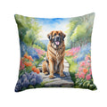 Leonberger Spring Path Decorative Throw Pillow 18x18 Indoor Outdoor Accent Cushion, Fabric Cover with Insert for Sofa, Bed, Porch & Living Room