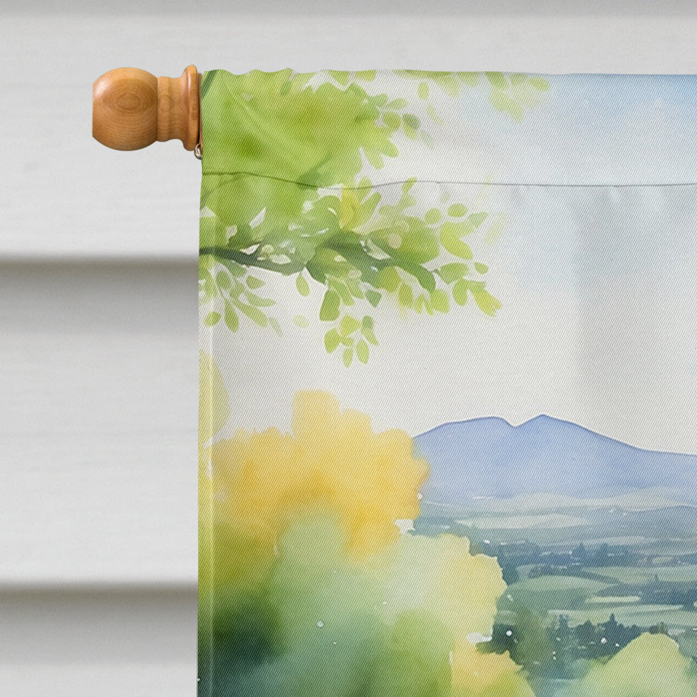 Lhasa Apso Spring Path House Flag 28x40 Porch Sleeve Pole Decorative Outside Yard Banner Artwork Wall Hanging, Polyester