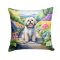Lhasa Apso Spring Path Decorative Throw Pillow 18x18 Indoor Outdoor Accent Cushion, Fabric Cover with Insert for Sofa, Bed, Porch & Living Room