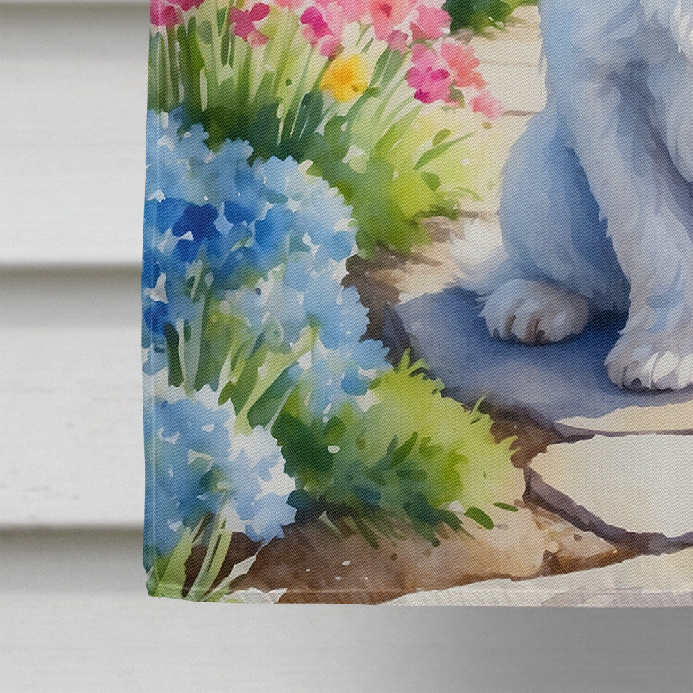 Maltese Spring Path House Flag 28x40 Porch Sleeve Pole Decorative Outside Yard Banner Artwork Wall Hanging, Polyester