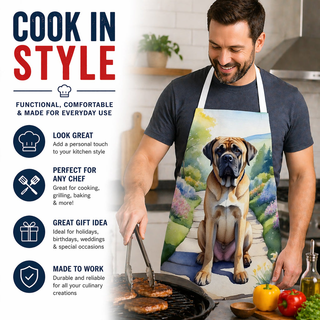 Mastiff Spring Path Apron Cooking Kitchen Server Baking Crafts Gardening for Adult Women Men, Unisex, Large, Multicolor
