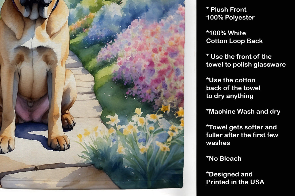 Mastiff Spring Path Kitchen Towel Velour Plush Front and Cotton Loop Back Machine Washable