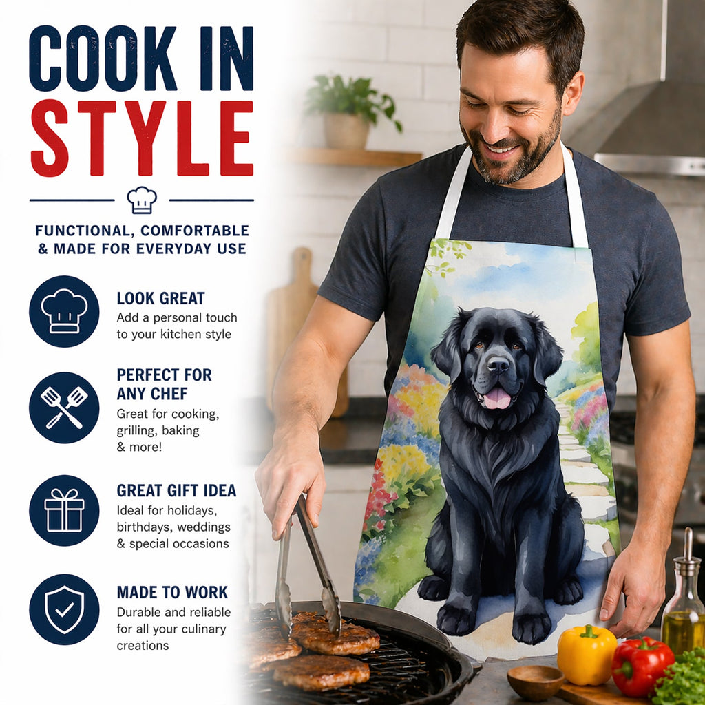 Newfoundland Spring Path Apron Cooking Kitchen Server Baking Crafts Gardening for Adult Women Men, Unisex, Large, Multicolor