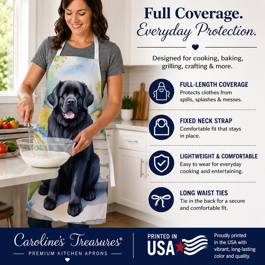 Newfoundland Spring Path Apron Cooking Kitchen Server Baking Crafts Gardening for Adult Women Men, Unisex, Large, Multicolor