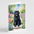 Newfoundland Spring Path Greeting Cards Pack of 8 Blank Cards with Envelopes Whimsical A7 Size 5x7