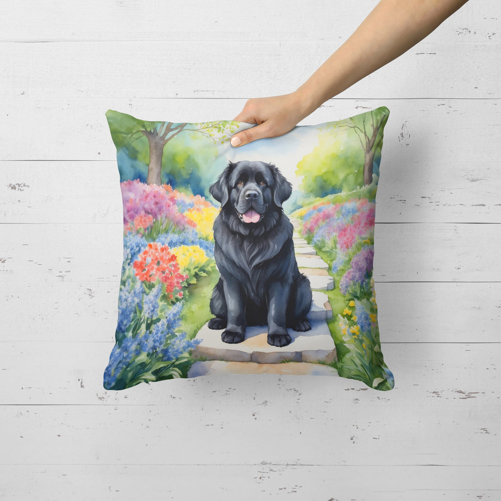 Newfoundland Spring Path Decorative Throw Pillow 18x18 Indoor Outdoor Accent Cushion, Fabric Cover with Insert for Sofa, Bed, Porch & Living Room