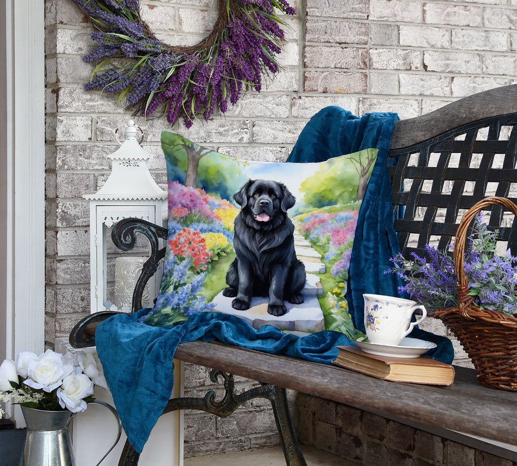 Newfoundland Spring Path Decorative Throw Pillow 18x18 Indoor Outdoor Accent Cushion, Fabric Cover with Insert for Sofa, Bed, Porch & Living Room