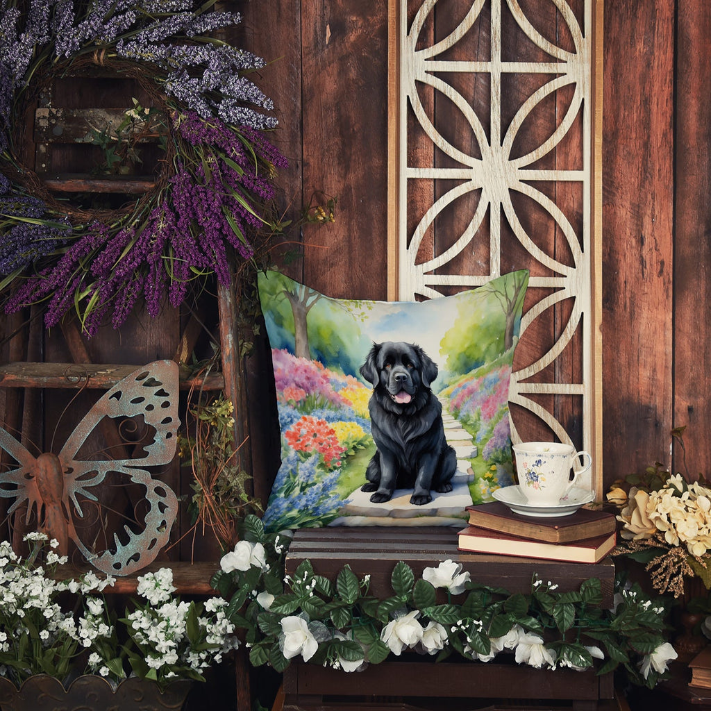 Newfoundland Spring Path Decorative Throw Pillow 18x18 Indoor Outdoor Accent Cushion, Fabric Cover with Insert for Sofa, Bed, Porch & Living Room
