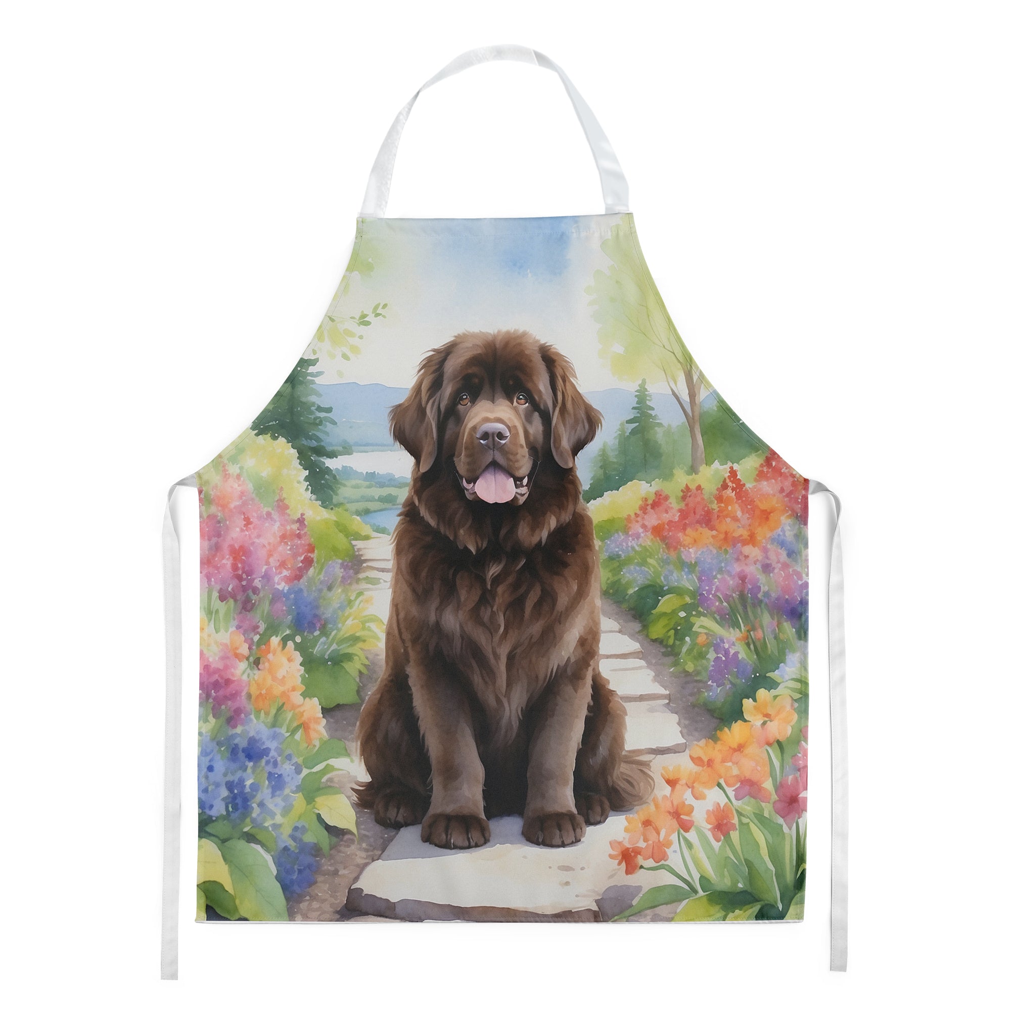Newfoundland Spring Path Apron Cooking Kitchen Server Baking Crafts Gardening for Adult Women Men, Unisex, Large, Multicolor