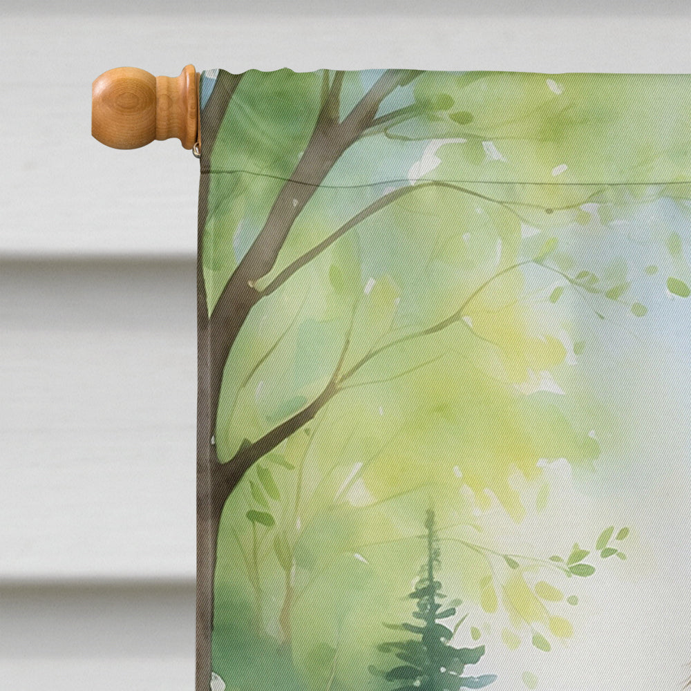 Newfoundland Spring Path House Flag 28x40 Porch Sleeve Pole Decorative Outside Yard Banner Artwork Wall Hanging, Polyester