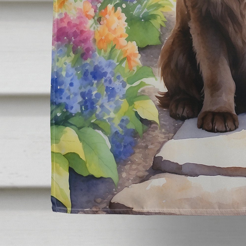 Newfoundland Spring Path House Flag 28x40 Porch Sleeve Pole Decorative Outside Yard Banner Artwork Wall Hanging, Polyester