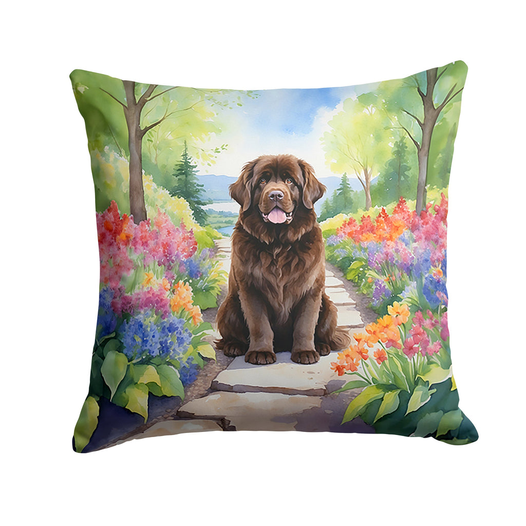 Newfoundland Spring Path Decorative Throw Pillow 18x18 Indoor Outdoor Accent Cushion, Fabric Cover with Insert for Sofa, Bed, Porch & Living Room